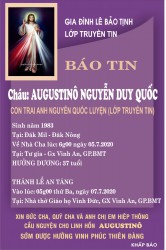 Cháu: AUGUSTINÔ NGUYỄN DUY QUỐC