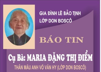 Cụ Bà: MARIA ĐẶNG THỊ ĐIỂM