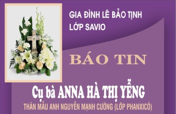 Tin buồn: Cụ Bà ANNA HÀ THỊ YỄNG