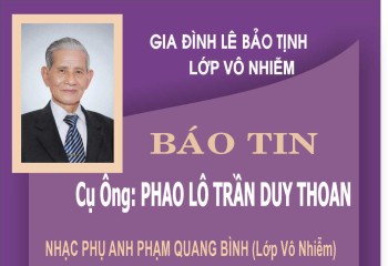 Tin buồn: Cụ ông PHAO LÔ TRẦN DUY THOAN