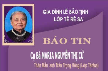 Tin buồn: Cụ Bà MARIA NGUYỄN THỊ CỪ